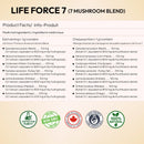 Product Facts - iFungi Life Force 7 mushroom supplement powder extract
