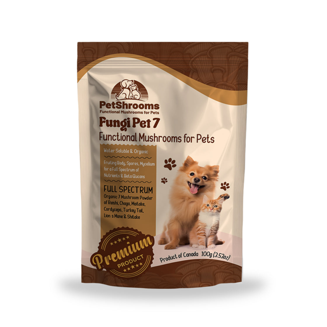 PetsHrooms Fungi Pet 7 mushroom powder for dogs and cats