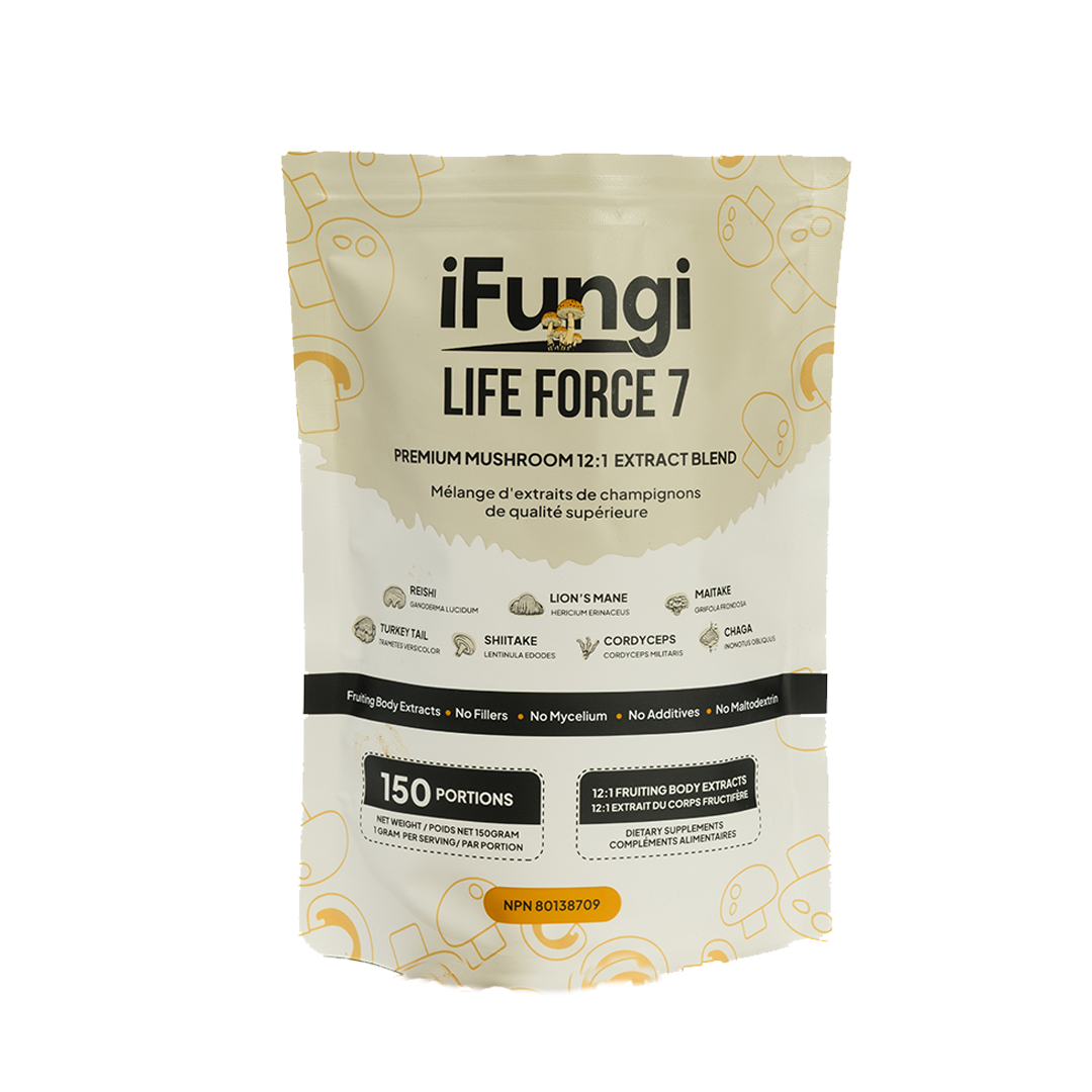 iFungi Life Force 7 mushroom powder supplement extract