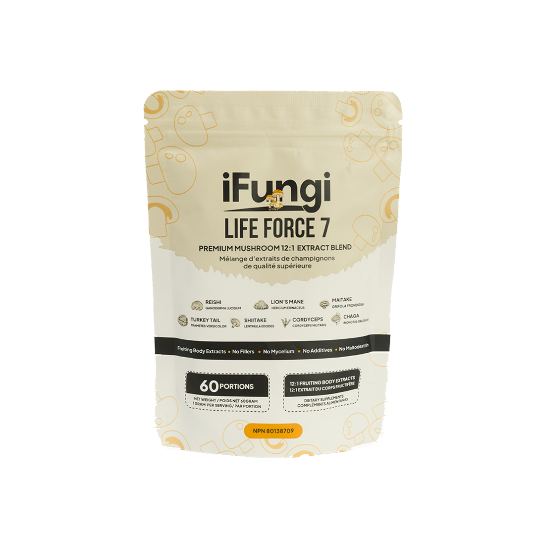 iFungi Life Force 7 mushroom powder extract supplement 