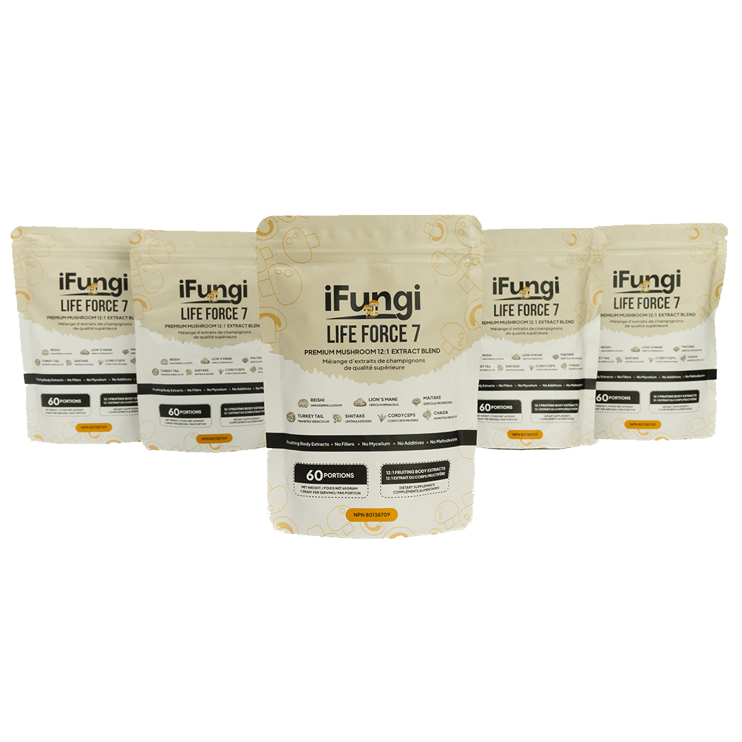 5 Pack - iFungi Life Force 7 mushroom powder extract 